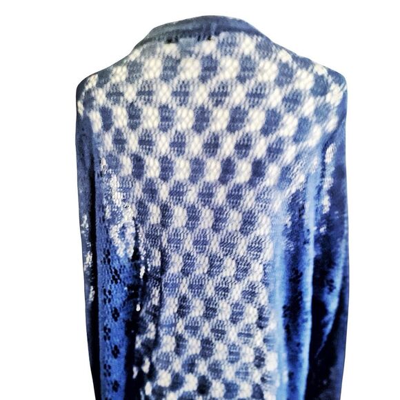 French Laundry Plus Size Blue Woven Cardigan Sweater Size 3X - Picture 4 of 5